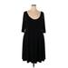 Lane Bryant Casual Dress - Midi: Black Solid Dresses - Women's Size 18 Plus