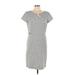 Talbots Casual Dress - Sheath: Gray Grid Dresses - Women's Size 12