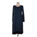 Eileen Fisher Casual Dress - High/Low: Blue Solid Dresses - Women's Size Medium