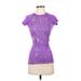 Lululemon Athletica Active T-Shirt: Purple Damask Activewear - Women's Size 0