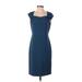 Ann Taylor Cocktail Dress - Shift: Blue Solid Dresses - New - Women's Size 4