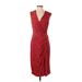 Banana Republic Factory Store Casual Dress - Midi: Red Floral Motif Dresses - Women's Size Small