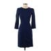 J.Crew Casual Dress - A-Line: Blue Solid Dresses - Women's Size 0