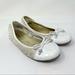 Michael Kors Shoes | Micheal Kors Ballet Sandals Mia Size 4 Pearl Pattent Leather Monogram Flats | Color: White | Size: 4g