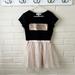 Jessica Simpson Dresses | Girls Jessica Simpson Sequin Graphic Tutu Dress | Xs | Color: Cream/Gray | Size: Xsg