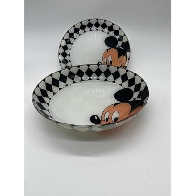 Disney Dining | Disney Mickey Mouse Bowl & Plate Table Service Dinnerware 2 Pc Set | Color: White | Size: Os