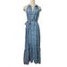 Anthropologie Dresses | Anthropologie Sleeveless Button-Down Shirt Maxi Dress Blue White | Size Large | Color: Blue/White | Size: L