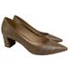 Kate Spade Shoes | Kate Spade Womens Block Sandal Size 10 Menorca Croc Embossed Leather Pumps Beige | Color: Gold/Tan | Size: 10