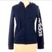 Adidas Tops | Adidas Essential Linear Hoodie Track Jacket Navy | Color: Blue | Size: M