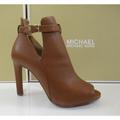 Michael Kors Shoes | Michael Kors Lawson Open Toe High Heel Buckled Sandals Booties Luggage Size 8 | Color: Brown | Size: 8