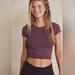 Free People Tops | Free People Intimately Cap Sleeve Seamless Crop Top In Brandy Wine M/L | Color: Pink/Purple | Size: M