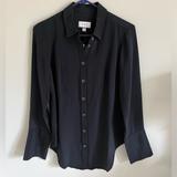 J. Crew Tops | J Crew Collection Black Silk Button Down Tuxedo Style Shirt Nwt 4 | Color: Black | Size: 4
