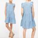 J. Crew Dresses | J. Crew Linen-Blend Ruffle-Sleeve Tiered Mini Dress | Color: Blue | Size: 12