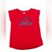 Adidas Shirts & Tops | Adidas Girls Size 5 Youth Red Top T-Shirt Summer Short Sleeve Kids | Color: Red | Size: 5tg