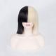 RONGYEDE -Wig Anime Cosplay Short Ombre Hair Wigs for Women Straight Sia Wig Cosplay Black Blonde Bob Wigs with Fringe Synthetic False Hair