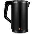 Electric Kettle Stainless Steel, Household 1500w Double-Layer Anti-Scalding Kettle, 2L Boiling Kettle Small Appliances, Hot Water Dispensers For Kitchen, For Family Bedrooms (Black 15 * 18 * 25 Full