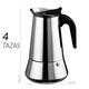 BAFFII Coffee machine suitable stainless steel Induccion Expresso Classica Moka Coffee Coffee Maker Coffee Machines (Color : 4 cups-stainless, Size : EU)