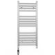 400mm Wide Chrome Electric Bathroom Towel Rail Radiator Heater With AF Thermostatic Electric Element UK Pre-Filled (400 x 800 mm)