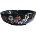 Ceramic Cutlery Pasta Bowls Japanese Style Large Soup Ramen Bowl Ceramic Fruit Salad Pasta Bowl Creative Hand Painted Mixing Serving Bowls Oven Microwave Black (Size : 6 inches) Sal
