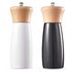 Refillable Pepper Mill Manual Salt and Spice Mills, Refillable Salt and Pepper Shaker, Easy to Fill, Set of 2 Salt Peppercorn Shakers (Color : Black+White)