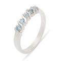 925 Sterling Silver Genuine Natural Blue Topaz Womens Eternity Ring - Size O - Sizes J to Z Available
