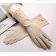 Women's Thin Section Driving and Riding Exposed Two Fingers Mid-length Gloves Spring, Autumn and Summer Ice Sleeves (Color : B, Size : Polyester fiber) (A Polyester fiber)