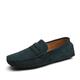 New Mens Men's Loafers Genuine Leather Suede Vamp Penny Loafer Stitching Details Round Toe Anti-Slip Lightweight Flat Heel Walking Party Slip-ons (Color : Navy, Size : 7 UK)