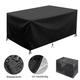 Patio Furniture Covers Waterproof 370x170x70cm/LxWxH Rattan Covers Waterproof/Garden Furniture Covers Heavy Duty Oxford Polyester Waterproof Covers Outdoor Rattan Cube Garden Furniture -Black