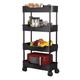 4 Tier Slim Storage Cart, Multifunctional Storage Cart, Slide Out Storage Rolling Utility Cart Tower Rack, for Office, Bathroom, Kitchen, Laundry Room & Narrow Places (Color : Black, Size : 25cm)