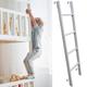 White Bunk Bed Ladder, 4/5 Step Camper RV Bunk Ladder Replacement Metal Ladder With Hooks Fitting Tall Bed Side Climb Ladder For Home Dorm Loft (Size : 150cm(59"))