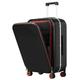 mixi Luggage Suitcase with Spinner Wheels, Carry On Luggage with Laptop Pocket,18/20/24 Inch Travel Luggage Aluminum Frame PC Hardside with TSA Lock & Cover, Black Hollow Wheel, 0