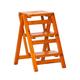 Solid Wood 3 Steps Stools Folding Ladder Chairs Portable Household Step Ladder Shelf Multi-Purpose Climb Stepladders for Kitchen/Office/Library