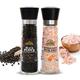 Himalayan Chef 5351AX2 Pink Set of 2-Adjustable Ceramic Himalayan Grinder-Tall Glass Shakers-Pepper Salt Mill