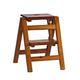 Ladders,Folding Step Stool 2/3 Ladder Solid Wood Step Stool, Flower Stand Household Ladder Frame Multi-Function Indoor Climbing Ladder,B,3 Steps (A 2 Steps)