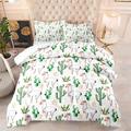 Coverless Duvet Alpaca Green Plants Coverless Duvet King Size Microfiber Bedspreads King Size Lightweight Quilted Bedspreads All Seasons Comforter Soft Quilted Throw+2 Pillowcases(50x75) 228x228cm