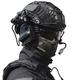 Tactical Airsoft Helmet Set FAST Helmet with Military Noise Cancelling Headset Goggles Battery Pouch Signal Light Flashlights Metal L4G24 and NVG Models for Outdoor BB Cosplay Paintball