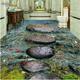 ZEZILE Custom Large Fresco Stone River Water Bath 3D Floor Waterproof PVC self-Adhesive