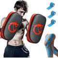 Boxing Gloves Set for Adult Kids，Curved Focus Mitts Leather Kick Pads Punch Martial Arts Body Protection Training Taekwondo Sparring Shield Karate Bag Equipment (Color : Red)