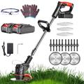 MYJHUIY 24V Cordless Grass Strimmer, Cordless Strimmer, Electric Telescopic Brush Cutter, Grass Trimmer with 2 x 24V 1500mAh Batteries, Suitable for Gardens, Villas, Lawns(Black)