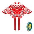 WAOCEO kites Red Paper-cut Butterfly Kite Set Adult Kite Breeze Easy to Fly Kite 400 Meters Kite String Outdoor Sports Children's Kites Stunt kite