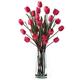 Artificial flowers bouquet Artificial Flowers With Vase Silk Fake Tulips Flowers Wedding Bouquets Fake Flowers For Wedding Party Home Garden Decoration Fake Flower Artificial Flower ( Color : A )
