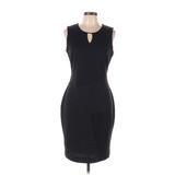 White House Black Market Casual Dress - Sheath Keyhole Sleeveless: Black Jacquard Dresses - Women's Size 8