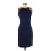 Lauren by Ralph Lauren Casual Dress - Sheath: Blue Solid Dresses - Women's Size 4