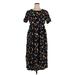 Coldwater Creek Casual Dress - Midi: Black Floral Motif Dresses - Women's Size 1X