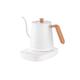 wueiooskj Electric Gooseneck Kettle With Imitation Wood Grain Texture For Cafe Multiple Functions To Choose To Meet Different, white pot