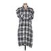 Gap Casual Dress - Shirtdress: Gray Plaid Dresses - Women's Size Medium