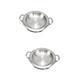 Alipis 2pcs Stainless Steel Griddle Stainless Steel Pot Frying Pan Stainless Steel Household Stainless Pot Chinese Fondue Pot Restaurant Paella Pan Nonstick Grill Pan Non Stick Bakeware