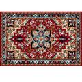 IKMEZS Vintage Washable Rug for Living Room, Tribal Aztec Ethnic Pattern Non Slip Large Area Rugs，Soft Low Pile Carpet Floor Mat for Indoor Bedroom Kitchen Entryway，Retro Red Blue Teal,160x230cm