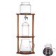 Cold Brew Drip Tower with Adjustable Water Flow - Portable Iced Coffee Maker for Home/Office with Glass Carafe and Wooden Bracket