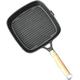 QIANGT Square Grill Pan, Cast Iron Premium Grill Pan Frying Pan Heavy Duty Cast Iron Grill Pan Frying Pans for Gas, Induction and Electric Stove with Handle Pot
